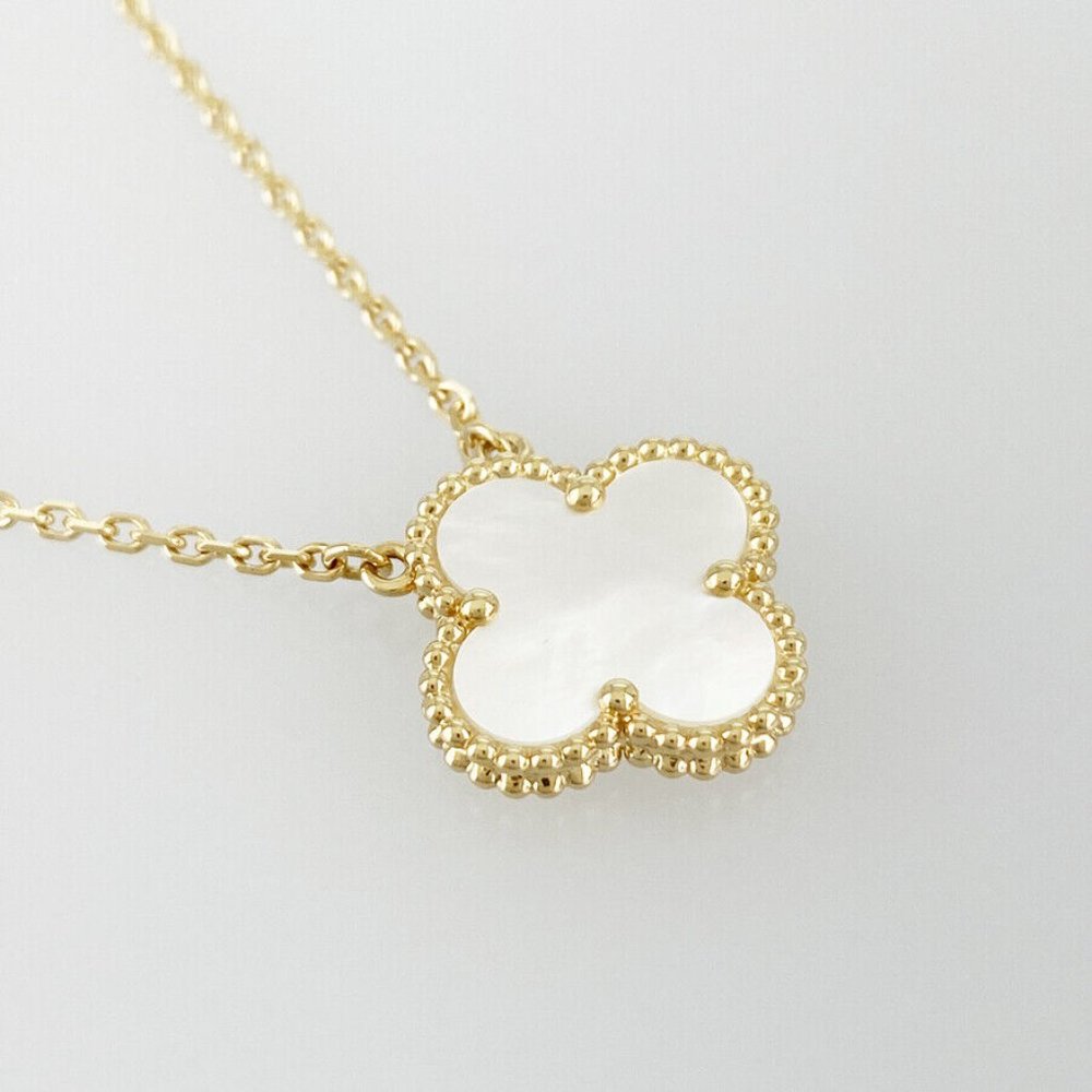 Classic Clover Alhambra Real MOP Shell Necklace 18k Stainless Steel